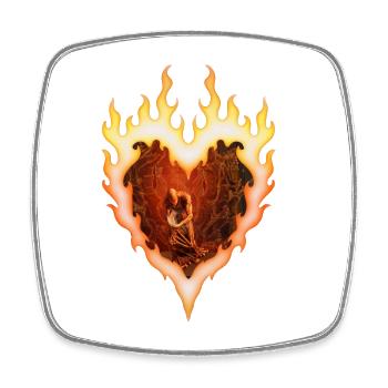 in the dark night - Square fridge magnet - white - Front