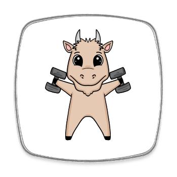 Bodybuilder Ziege Fitness Motivation Geschenk - Viereckiger Kühlschrankmagnet - Weiß - Vorne