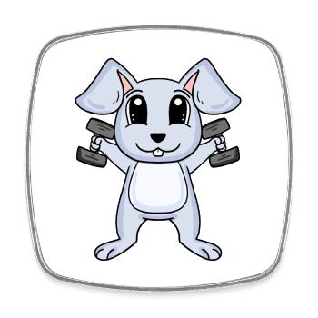 Bodybuilder Hase Fitness Motivation Geschenk - Viereckiger Kühlschrankmagnet - Weiß - Vorne