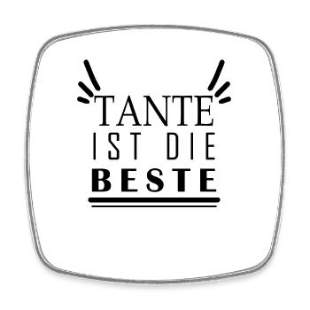 Tante ist die Beste - Viereckiger Kühlschrankmagnet - Weiß - Vorne