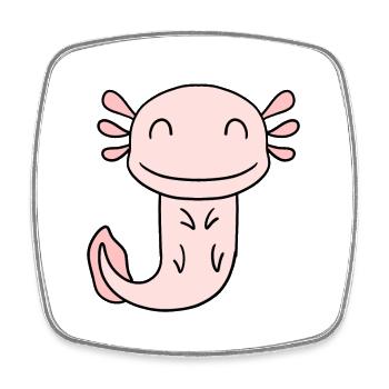 Axolotl - Magnet carré - blanc - Devant