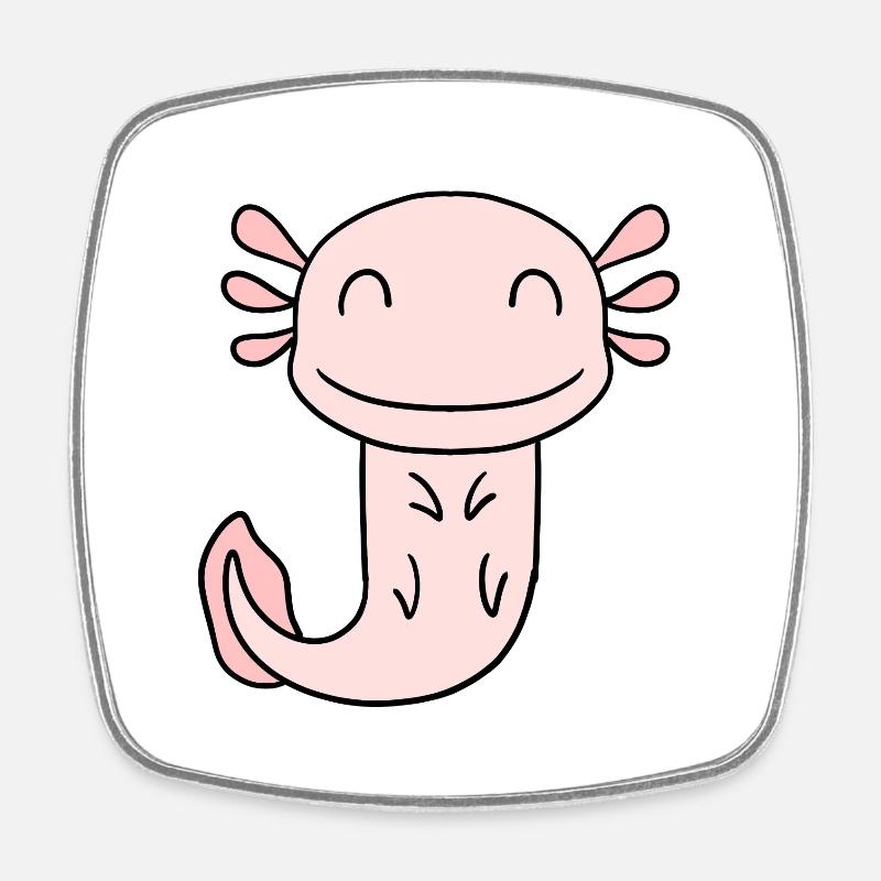 Axolotl - Viereckiger Kühlschrankmagnet - Weiß