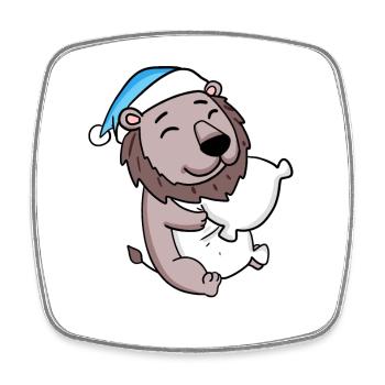 Bébé Lion - Magnet carré - blanc - Devant