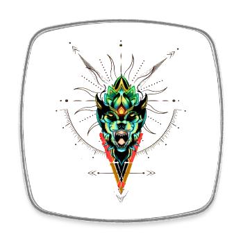 fantasy cat - Square fridge magnet - white - Front