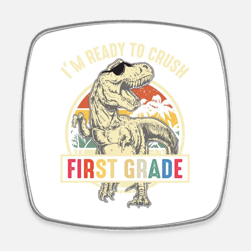 T-Rex Premier ami Style vif - Magnet carré - blanc