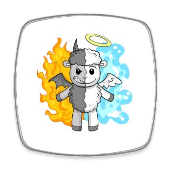 Sheep - Angels and Devils - Square fridge magnet - white - Front