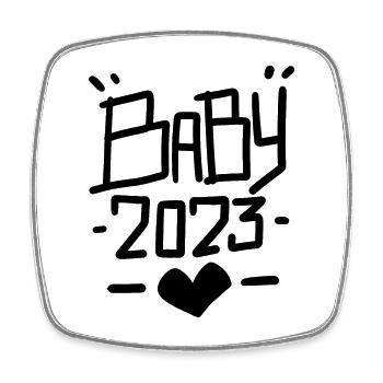 Baby 2023 - Geburt Schwanger 2023 Schwangerschaft - Viereckiger Kühlschrankmagnet - Weiß - Vorne