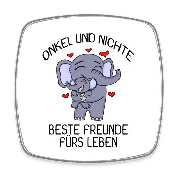 Liebe zwischen Onkel und Nichte - Viereckiger Kühlschrankmagnet - Weiß - Vorne