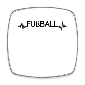 Fußball Herzschlag - Viereckiger Kühlschrankmagnet - Weiß - Vorne