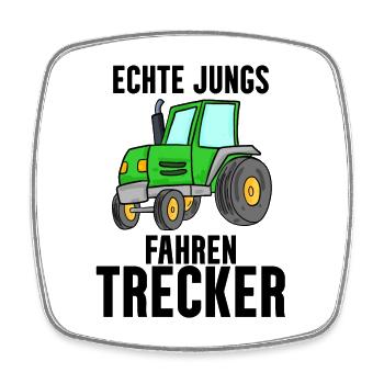 Trecker Bauer Landwirt Traktor Junge Geschenk - Viereckiger Kühlschrankmagnet - Weiß - Vorne