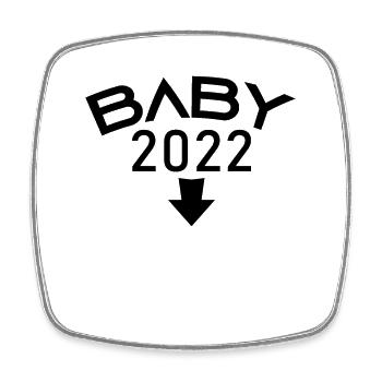 Baby 2022 - Geburt Schwanger 2022 - Viereckiger Kühlschrankmagnet - Weiß - Vorne