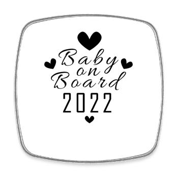 Baby 2022 - Geburt Schwanger 2022 - Viereckiger Kühlschrankmagnet - Weiß - Vorne