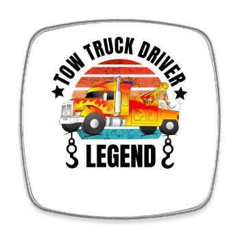 Tow Truck Driver Legend Sunset - Square fridge magnet - white - Front