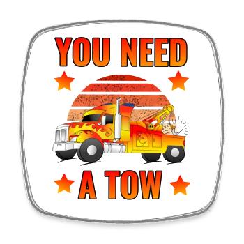 Tow truck operator tow truck driver - Square fridge magnet - white - Front