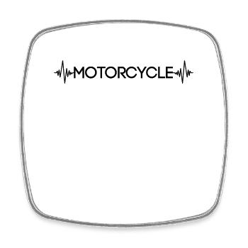 Battement de cœur de moto - Magnet carré - blanc - Devant