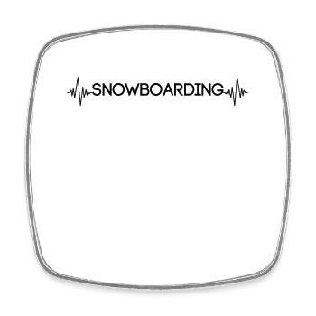 Snowboarding Herzschlag - Viereckiger Kühlschrankmagnet - Weiß - Vorne