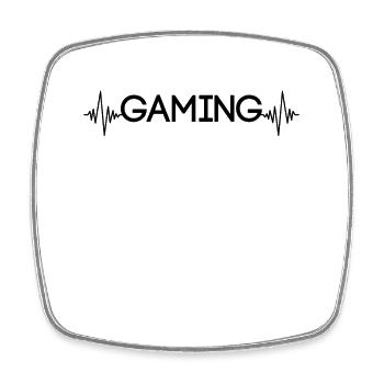 battements de cœur de jeu - Magnet carré - blanc - Devant