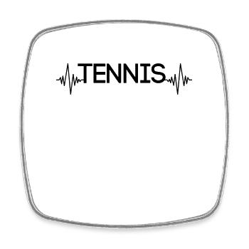 Tennis Herzschlag - Viereckiger Kühlschrankmagnet - Weiß - Vorne
