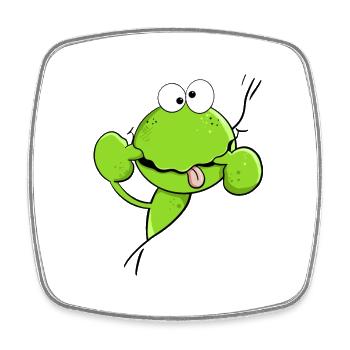 Frecher Quak Frosch I Frosch Cartoon MODARTIS - Viereckiger Kühlschrankmagnet - Weiß - Vorne