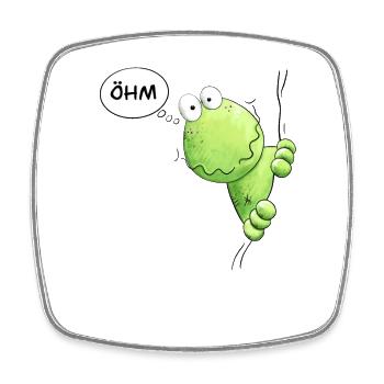 Lustiger Quak Frosch I Frosch Cartoon MODARTIS - Viereckiger Kühlschrankmagnet - Weiß - Vorne