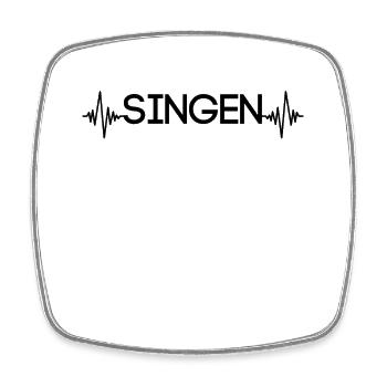 Singing Heartbeat - Square fridge magnet - white - Front