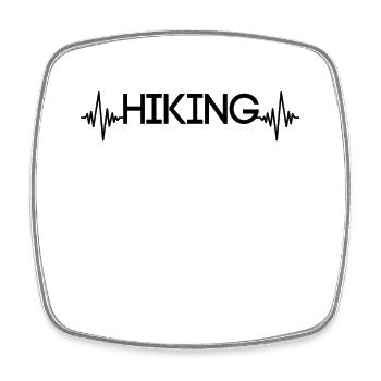 Hiking Heartbeat - Square fridge magnet - white - Front