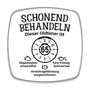 65. Geburtstag Schonend Behandeln Oldtimer Ist 65 - Viereckiger Kühlschrankmagnet - Weiß - Vorne
