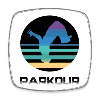 Parkour - Viereckiger Kühlschrankmagnet - Weiß - Vorne