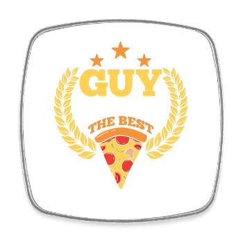 this guy makes the best pizza - Viereckiger Kühlschrankmagnet - Weiß - Vorne