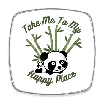 Take me to My Happy Place - Panda Lovers T-Shirt - Viereckiger Kühlschrankmagnet - Weiß - Vorne