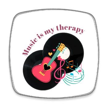 Music is my therapy - Music Lover Gift Idea - Viereckiger Kühlschrankmagnet - Weiß - Vorne