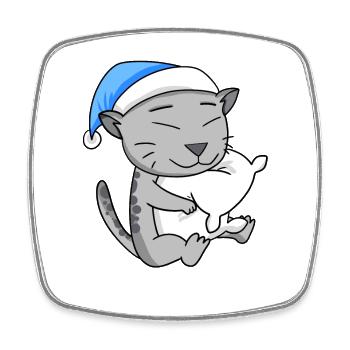 Chat Cat Race Egyptian Mau - Magnet carré - blanc - Devant