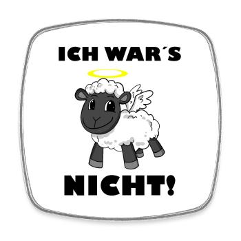 Schaf Engel - ich wars nicht - Viereckiger Kühlschrankmagnet - Weiß - Vorne