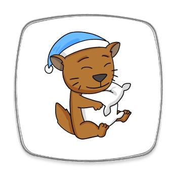 Cat cat breed Somali - Square fridge magnet - white - Front