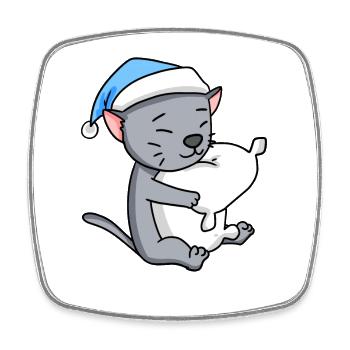 Cat cat breed Korat - Square fridge magnet - white - Front