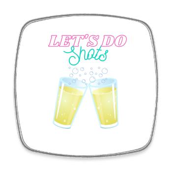 Let's do shots - Funny Drinking Shirt - Viereckiger Kühlschrankmagnet - Weiß - Vorne