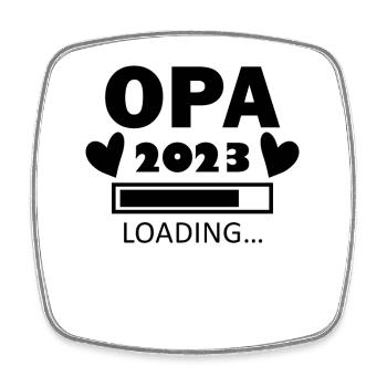 Opa loading 2023 - Opa werden - Bald Opa - Viereckiger Kühlschrankmagnet - Weiß - Vorne