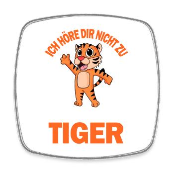 Tiger Spruch lustig - Ich denke an Tiger - Viereckiger Kühlschrankmagnet - Weiß - Vorne