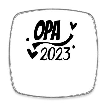 Opa 2023 - Opa werden - Bald Opa - Viereckiger Kühlschrankmagnet - Weiß - Vorne