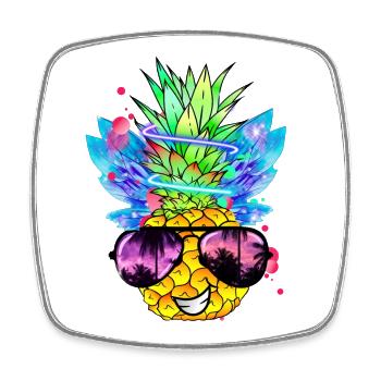 Ananas Kunst - Viereckiger Kühlschrankmagnet - Weiß - Vorne