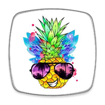 Art de l’ananas - Magnet carré - blanc - Devant