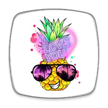Ananas in Love - Viereckiger Kühlschrankmagnet - Weiß - Vorne