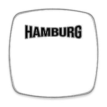 Hambourg - Magnet carré - blanc - Devant