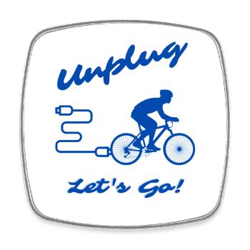 Unplug Let's Go - Viereckiger Kühlschrankmagnet - Weiß - Vorne