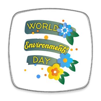 Journée mondiale de l’environnement, Journée mondiale de l’environnement avec des fleurs - Magnet carré - blanc - Devant