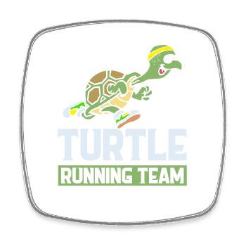 Turtle running team neu - Viereckiger Kühlschrankmagnet - Weiß - Vorne