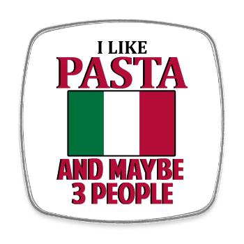 Pasta Italien Essen - Viereckiger Kühlschrankmagnet - Weiß - Vorne