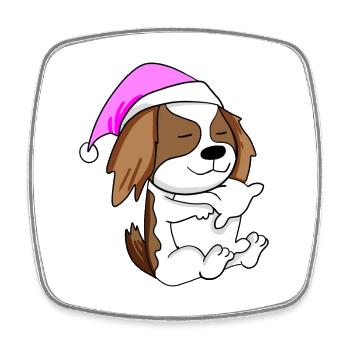 Dog dog breed Cavalier King Charles Spaniel - Square fridge magnet - white - Front
