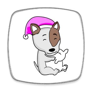 Hund Hunderasse Bullterrier - Viereckiger Kühlschrankmagnet - Weiß - Vorne