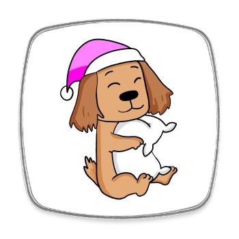 Chien Race de chien Cocker anglais Épagneul - Magnet carré - blanc - Devant